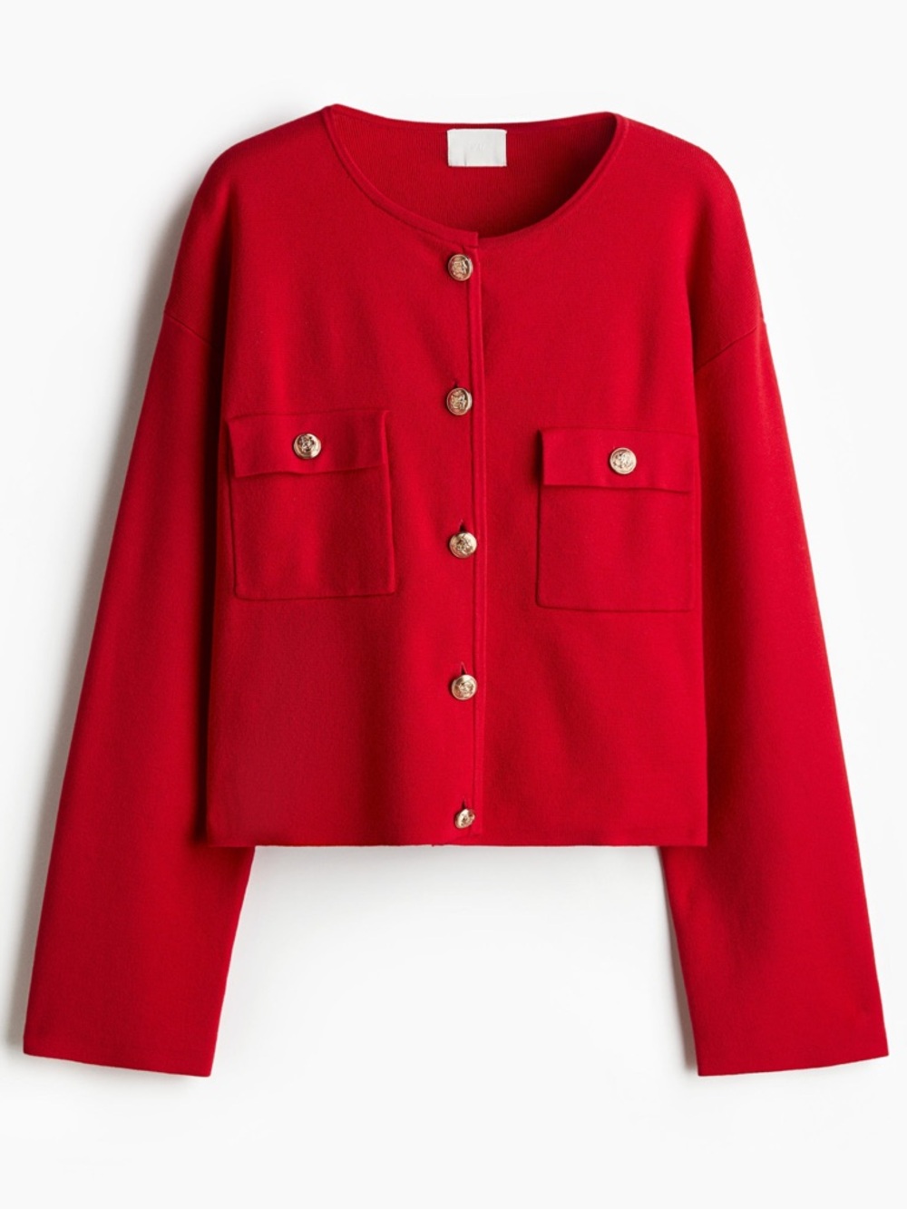 H&M Red Cardigan Jacket with Gold Buttons Size Small